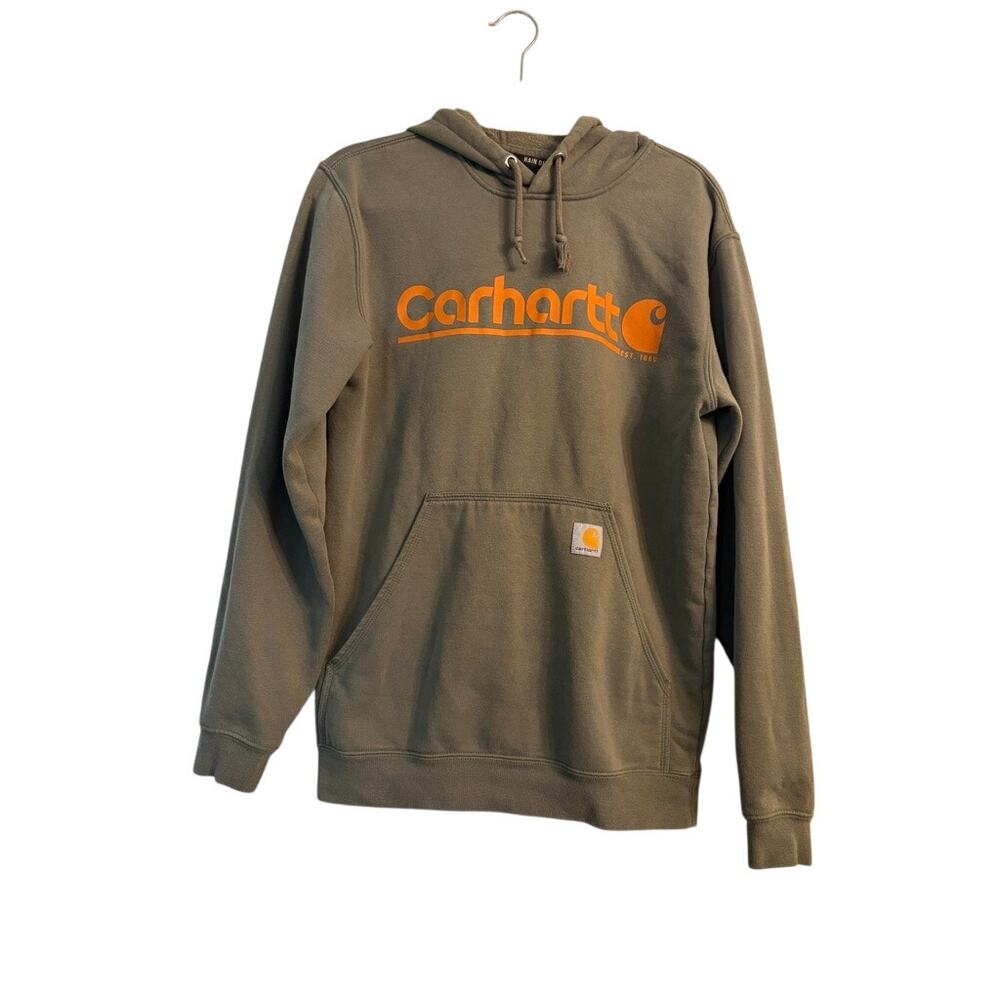Carhartt Rain Defender Loose Fit Men's Pullover Logo Hoodie Heather Green S